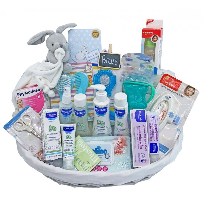 Cesta regalo de Mustela con 6 productos para la higiene del bebé