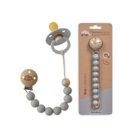 BROCHE chupete silicona Gris