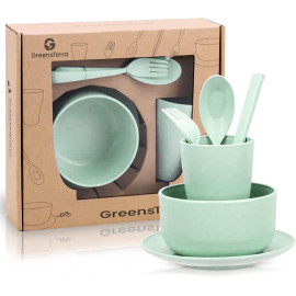 Vajilla verde agua