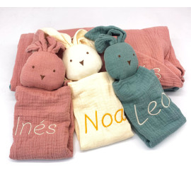 Duo chupete + broche baby chic blanco personalizado