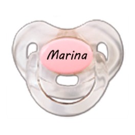 Tortuga Superar Prescribir Chupete personalizado transparente rosa