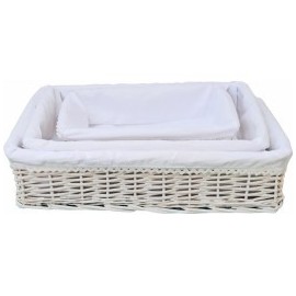 Cesta Mimbre cuadrada BLANCA(Elige tamaño)